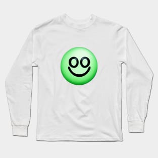 Green Smiley Face Long Sleeve T-Shirt